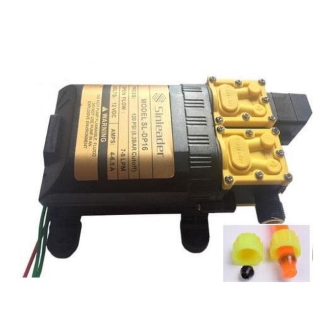 Máy bơm nước đôi mini 12v phun sương, rửa xe áp lực cao tự ngắt