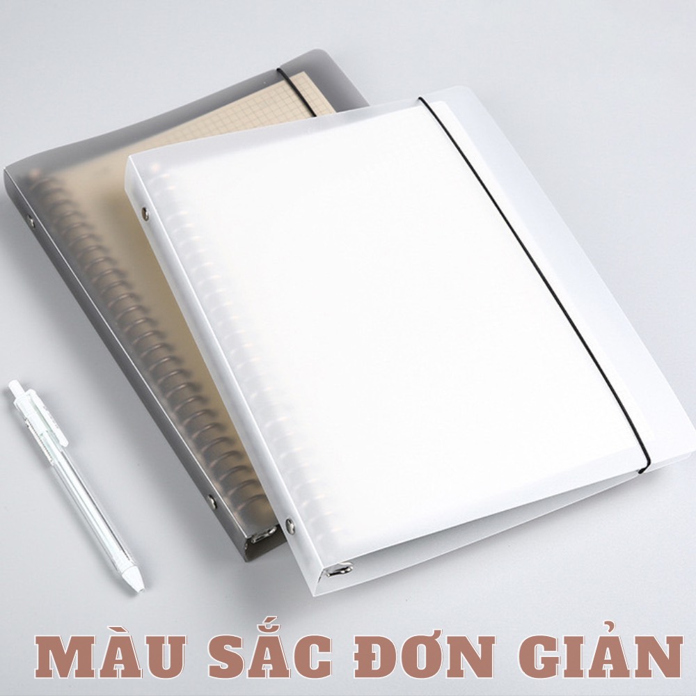 Bìa sổ tay bìa nhựa / Bìa gáy còng có thể thay lõi, ruột sổ nhiều size A5-B5-A4