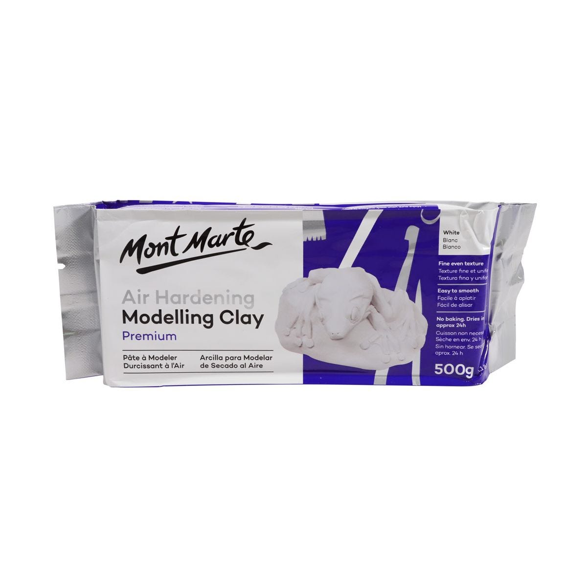 Đất Sét/ Đất Nặn Tự Khô Mont Marte Dùng Để Tạo Hình Điêu Khắc 500G - 2 KGS- Air Hardening Modelling Clay Premium