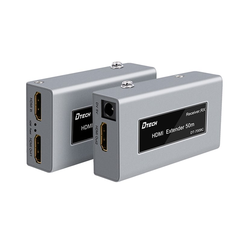 Bộ chuyển đổi và khuếch đại HDMI qua dây mạng LAN 50M Dtech DT-7009C. Hàng chính hãng !!!