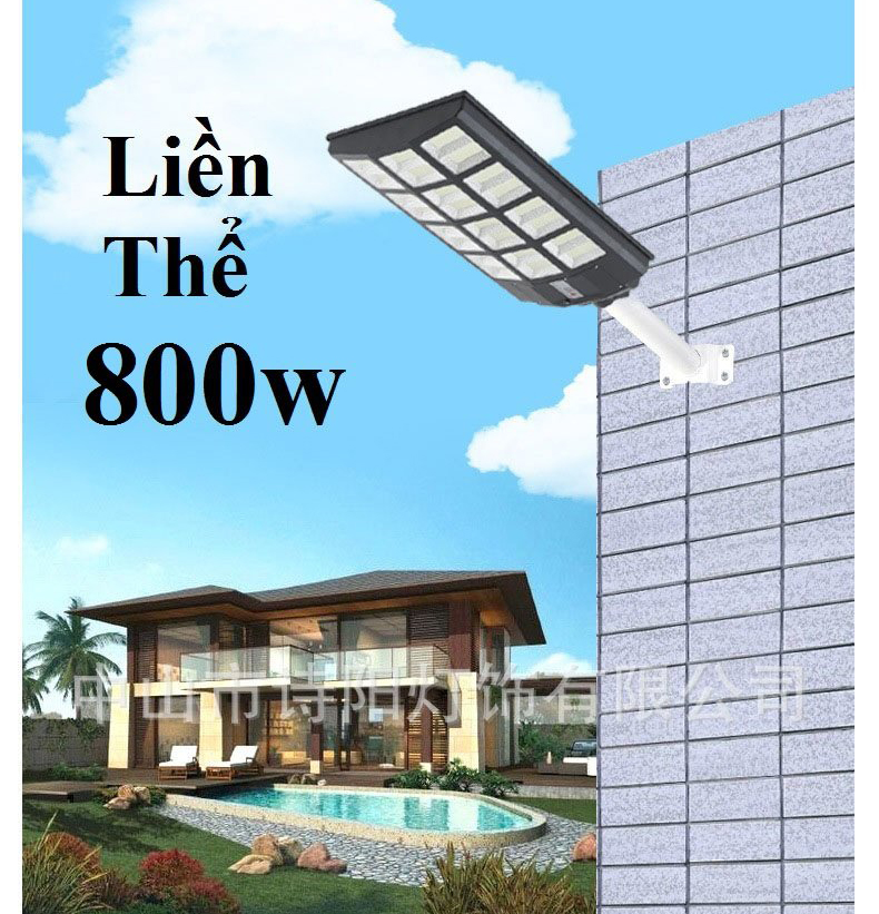 Đèn năng lượng mặt trời liền thể 800W, 12 Khoang, Vỏ nhựa ABS, Tấm pin liền, Cảm biến chuyển động, Ánhs sáng trắng- 800WLT