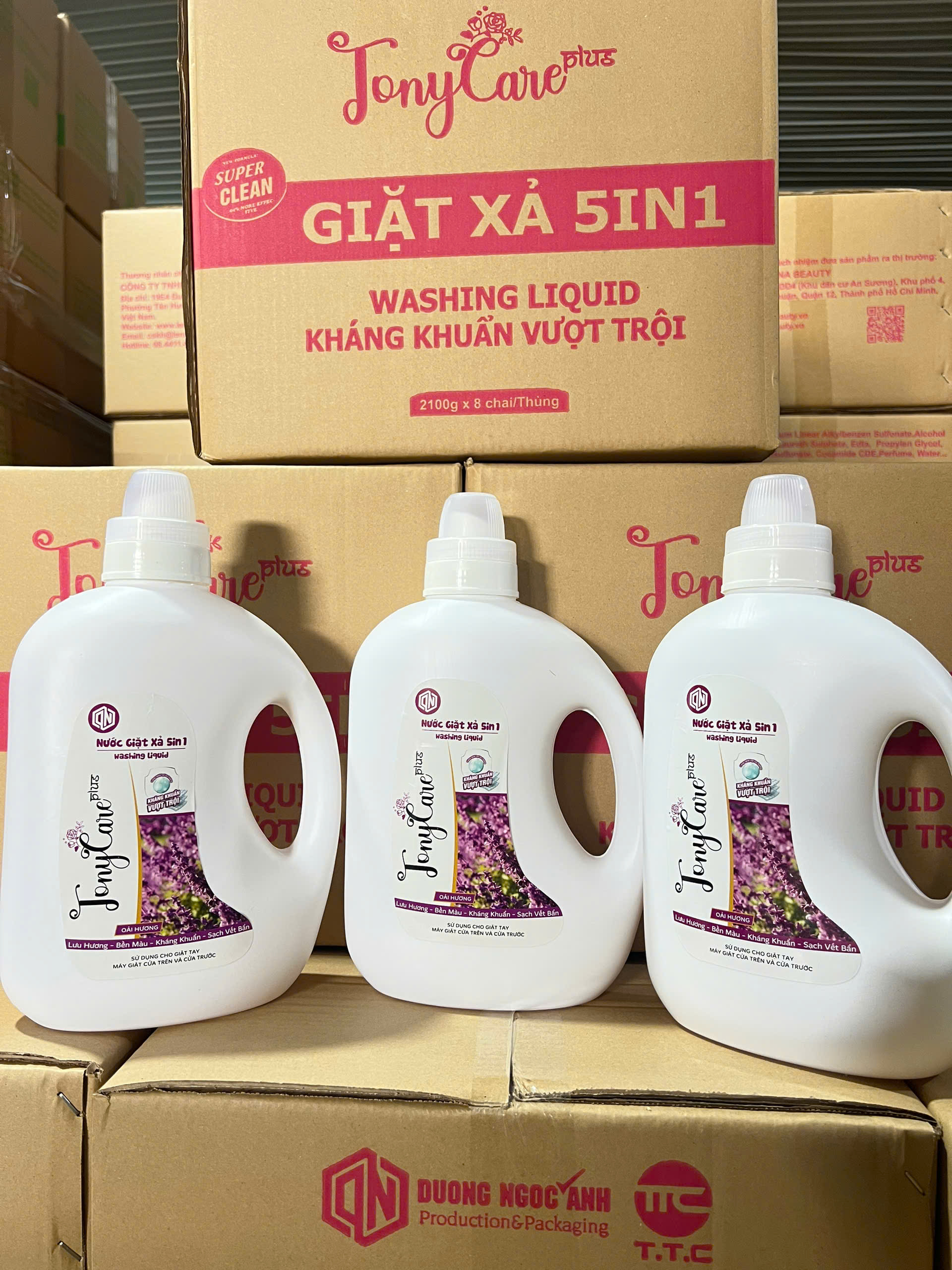 Nước giặt Tonycare 2100ml – Hương Oải Hương dịu nhẹ, sạch sâu, lưu hương bền lâu – Chính hãng Tonycare