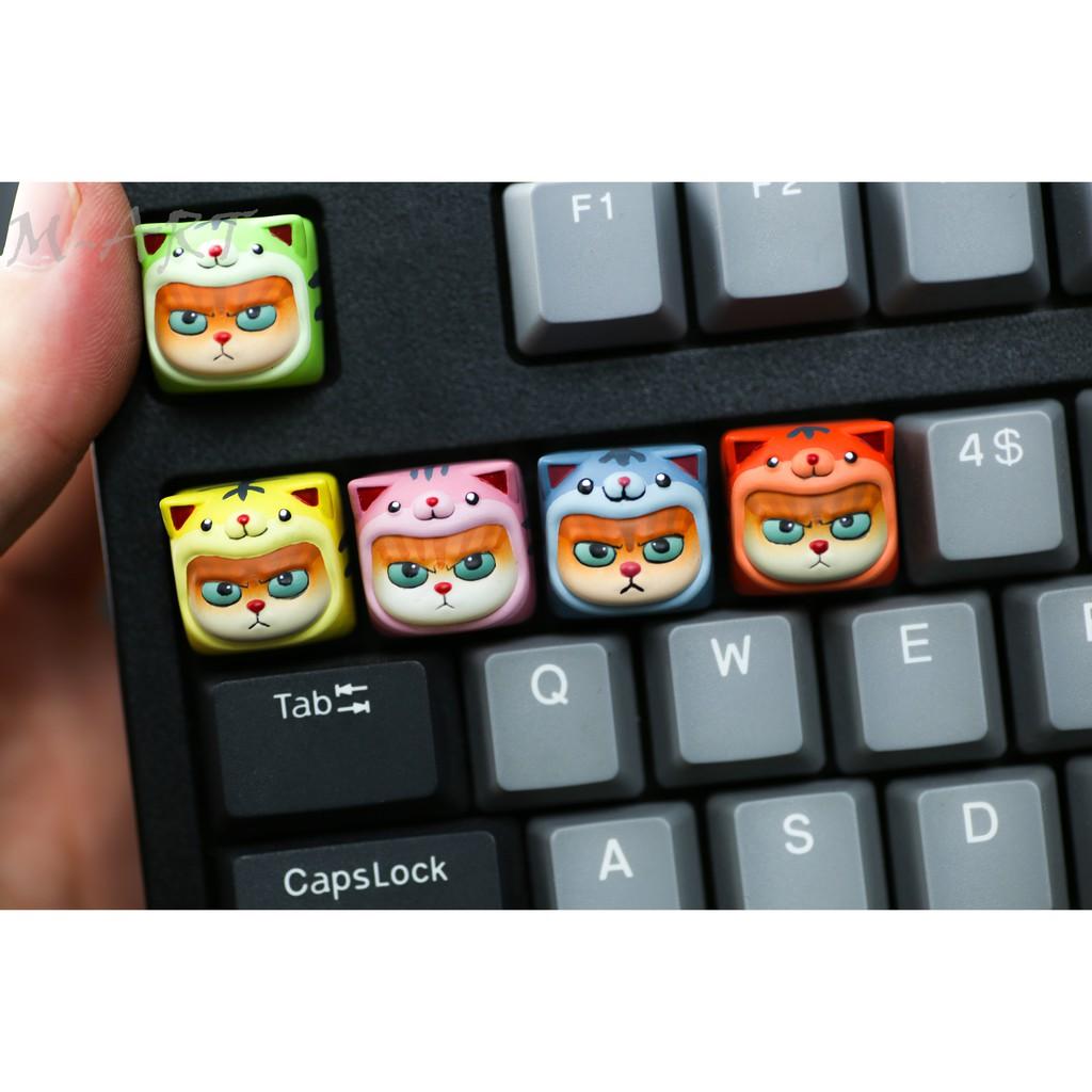 Keycap resin handmade mặt mèo giận dữ đáng yêu