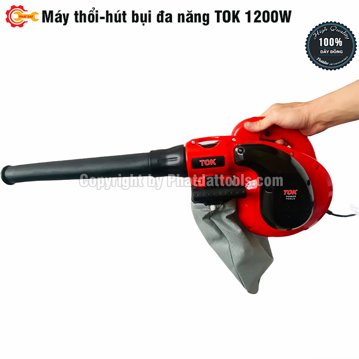 Máy thổi hút bụi 2 chức năng TOK 1200W - Hút thổi siêu khỏe - Bảo hành 6 tháng