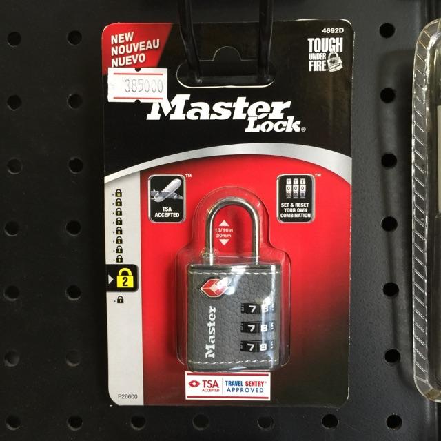 Khóa số vali Master Lock 4692 DBRN rộng 32mm có TSA màu da bò khóa hành lý - MSOFT
