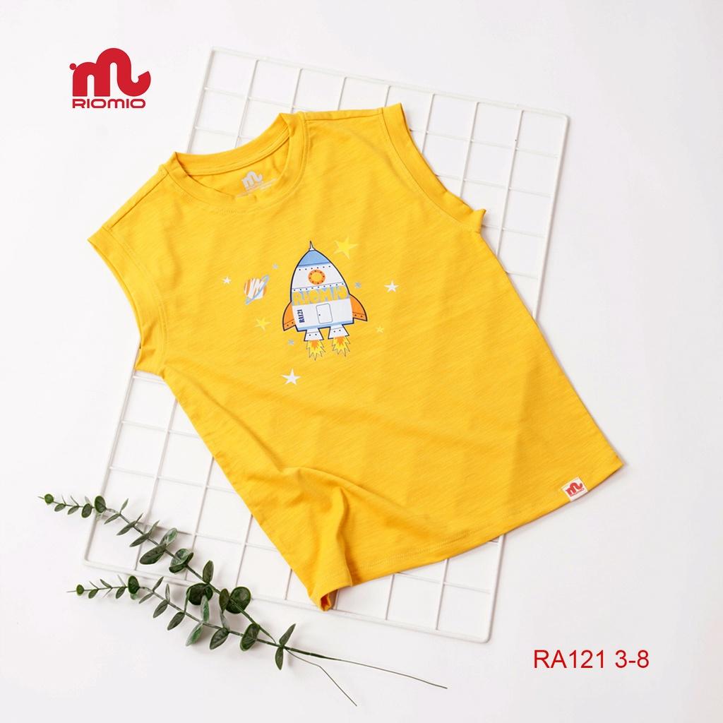 Áo thun bé trai chính hãng Riomio chất liệu 100% cotton mềm mịn, thấm hút in hình khủng long - RA121