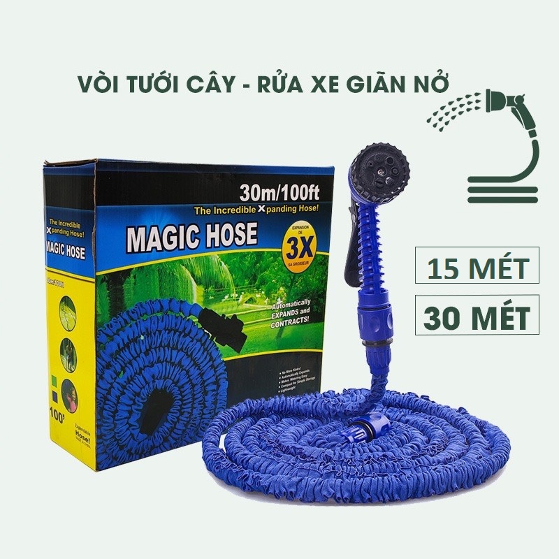 Vòi Rửa Xe - Vòi Tưới Cây Co Giãn Nở Lên Tới 30m vs 15m