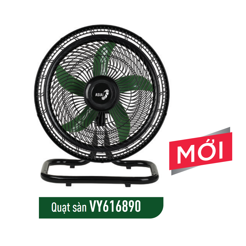 Quạt sàn Asia vina Turbo One 55W VY616890-màu xanh, VY616790-màu xám - Hàng chính hãng