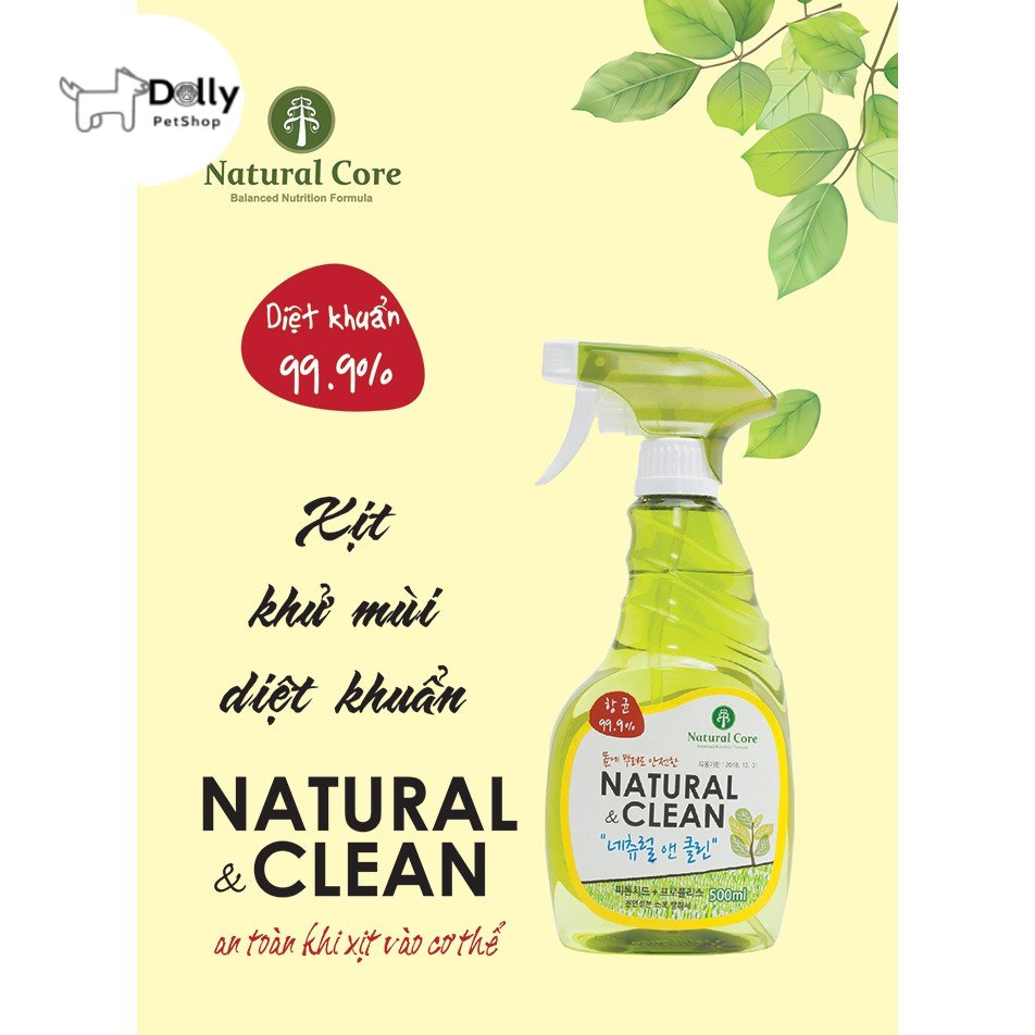 XỊT KHỬ MÙI DIỆT KHUẨN NATURAL CLEAR KOREA 500ML