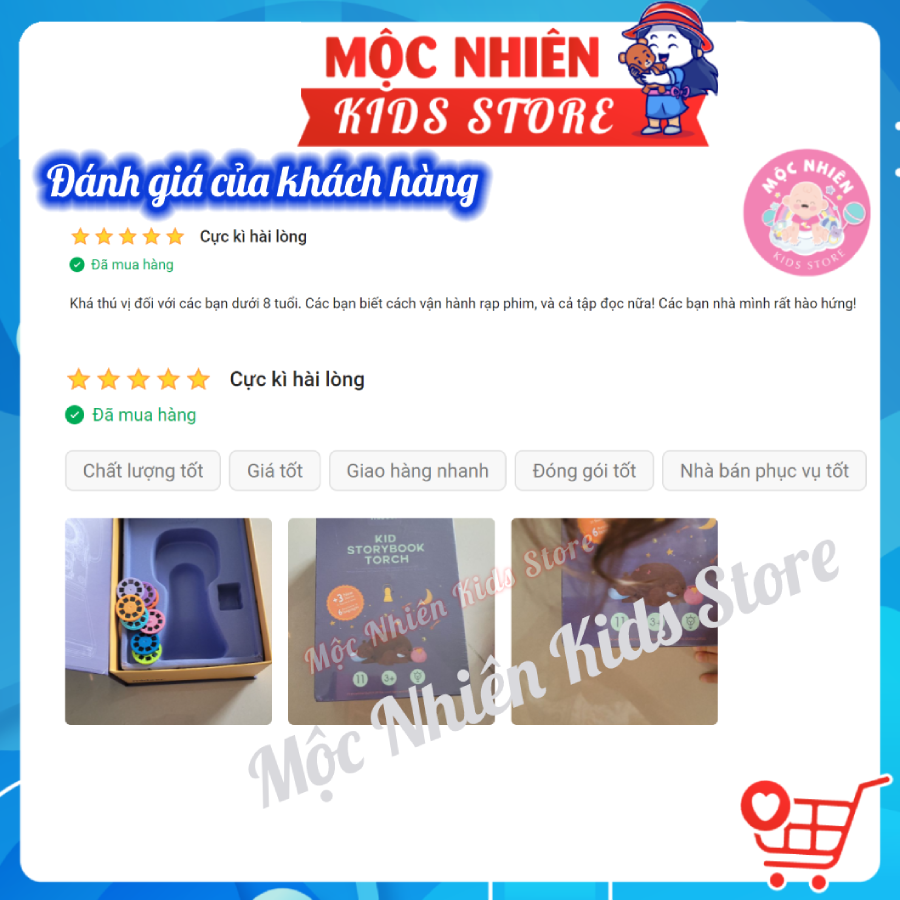 Đồ Chơi Đèn Pin Kể Chuyện MIDEER Kết Hợp Đèn Ngủ - Mideer StoryBook Storch - Phiên Bản 11 Truyện và 12 Truyện