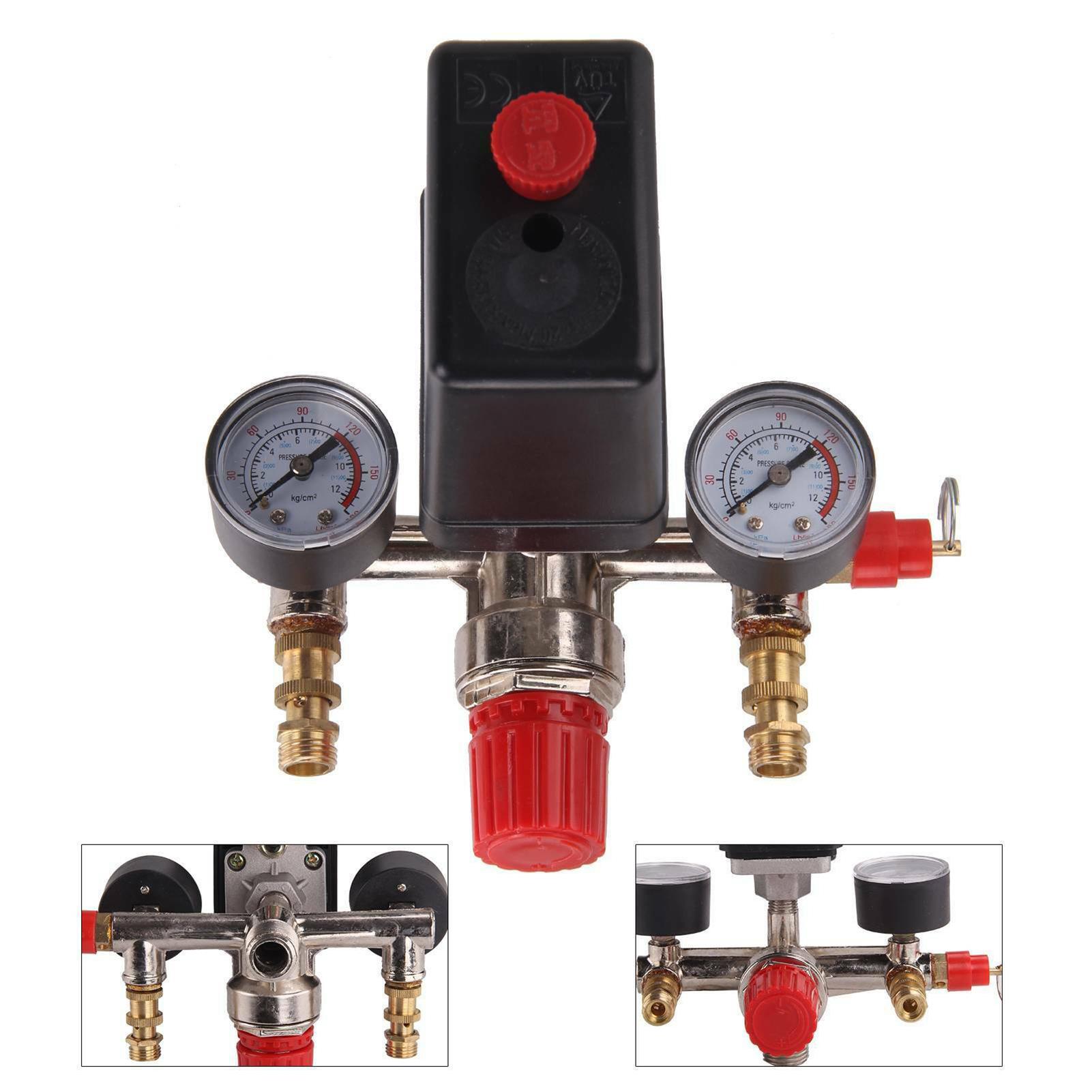 230V Pressure Switch Air Valve Intake Manifold Compressor Control Regulator Gauge Set