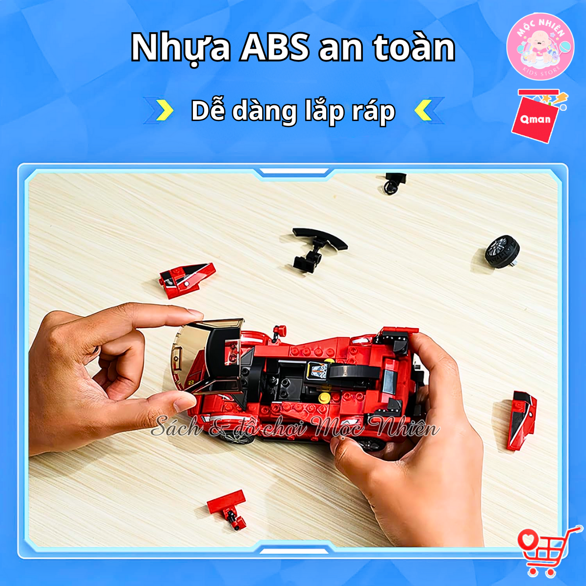 Đồ Chơi Xếp Hình, Lắp Ráp Qman 91002 - Xe đua rực lửa (338 mảnh ghép)