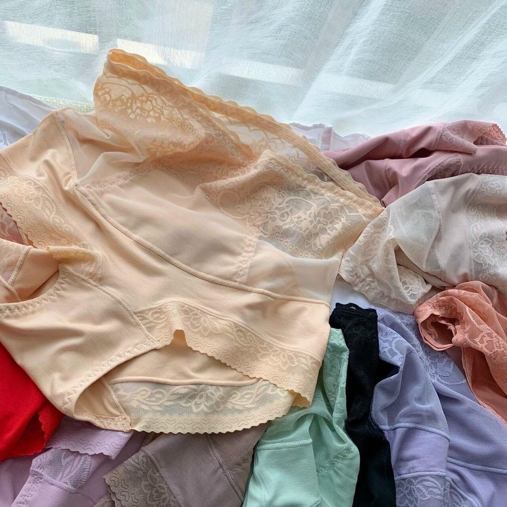 Quần lót Ren cạp cao gen bụng,cotton kháng khuẩn CAO CẤP