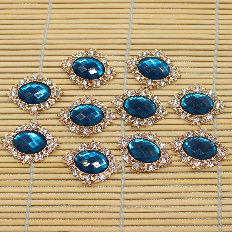 10 Chiếc Rhinestone Flat Back Hạt Nút Sổ Lưu Niệm Chỉnh Trang