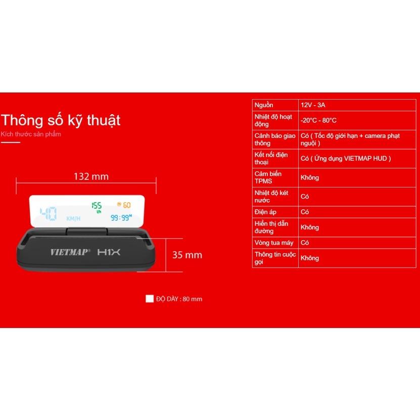 Vietmap H1X -- Màn hình HUD Cảnh báo giao thông - Hàng Chính hãng