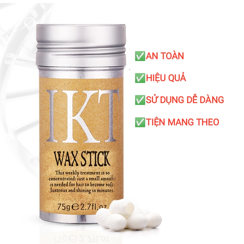 Sáp vuốt tóc Nam Nữ IKT Wax Stick 75g dạng thỏi giữ nếp tóc con, keo tạo kiểu tóc