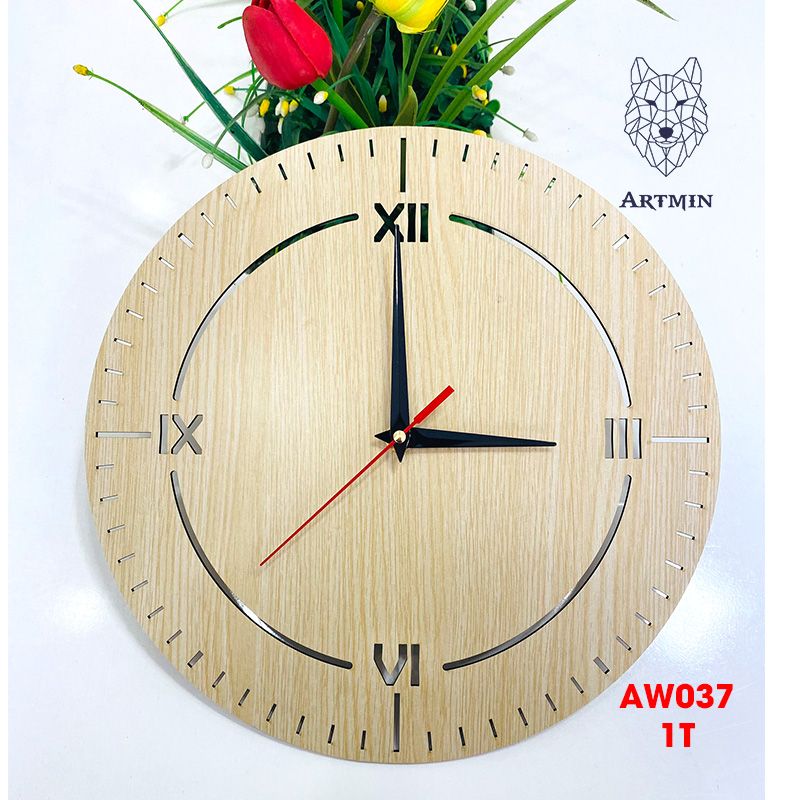 AW037 - Đồng Hồ Gỗ Decor Cổ Điển – Đồng Hồ Treo Tường Trang Trí Nhà Xinh