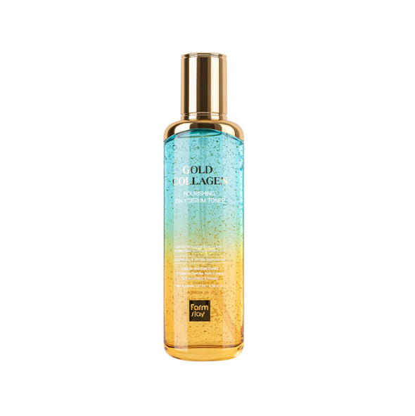 Tinh chất collagen và vàng 24K _ Farmstay Gold Collagen Nourishing 2-in-1 Serum Toner