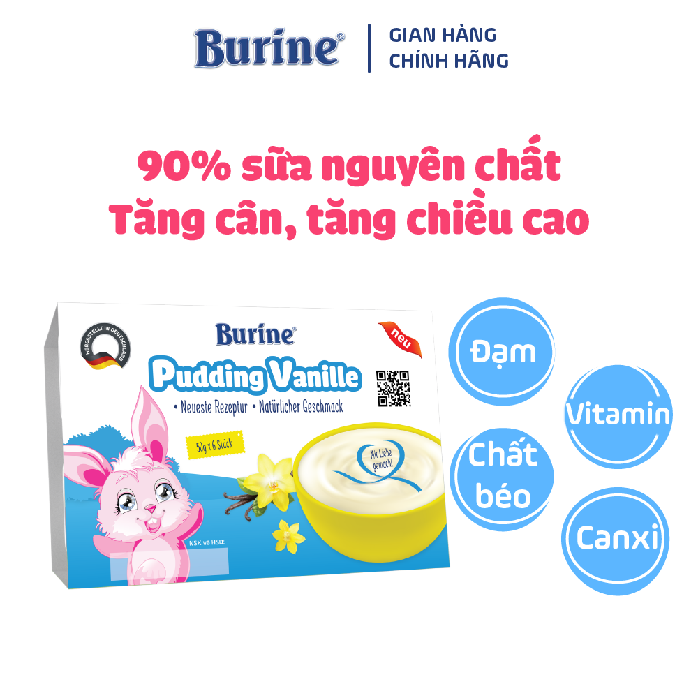 Pudding ăn dặm Burine Vị Vani - Nhập khẩu Đức dành cho trẻ từ 6 tháng tuổi