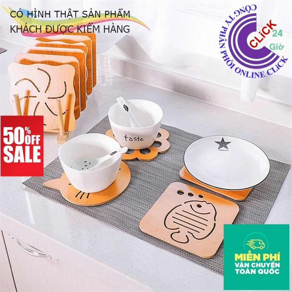 Miếng Lót Nồi, Lót Ly Cốc Bằng Gỗ Cách Nhiệt Sang Trọng Loại có đệm Lót Đế Chống Trượt Hàng Dầy Không Gãy-Hàng Cao Cấp