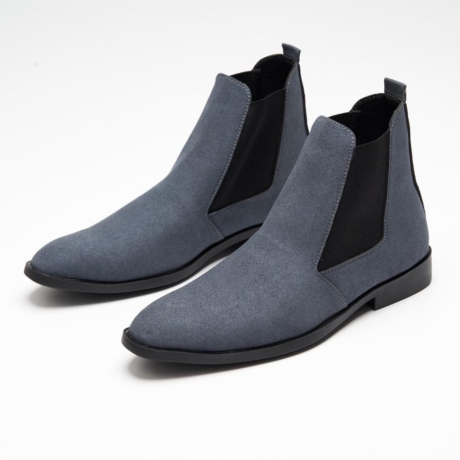 Giày chelsea boots da lộn, cổ cao, đế khâu chắc chắn