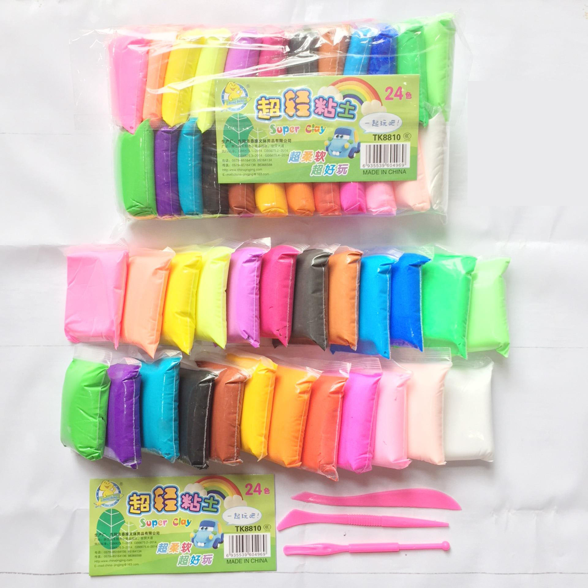 Hình ảnh Đất sét nặn soft clay nguyên liệu làm slime loại 24 gói màu khác nhau 