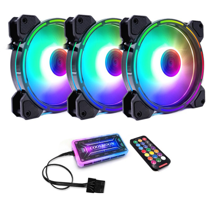 [3 Quạt + Khiển] Quạt Coolmoon RGB V9 - Hàng nhập khẩu