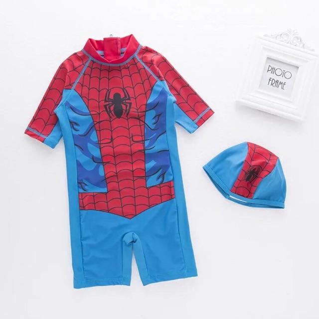 Bộ bơi kèm mũ bé trai (spiderman)