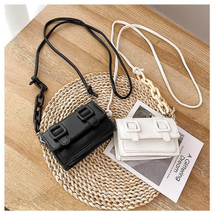Túi đeo chéo nữ Túi xách nữ mini dây da pha xích Ulzzang siêu dễ thương TD14