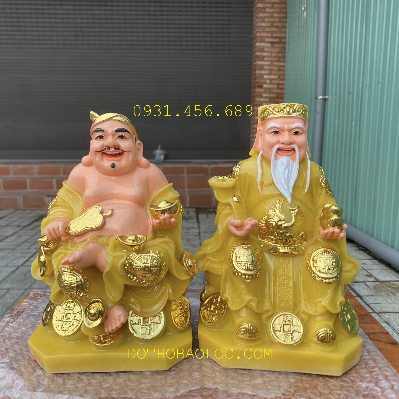 Tượng Thần tài Thổ Địa đá Việt Nam cao 19cm
