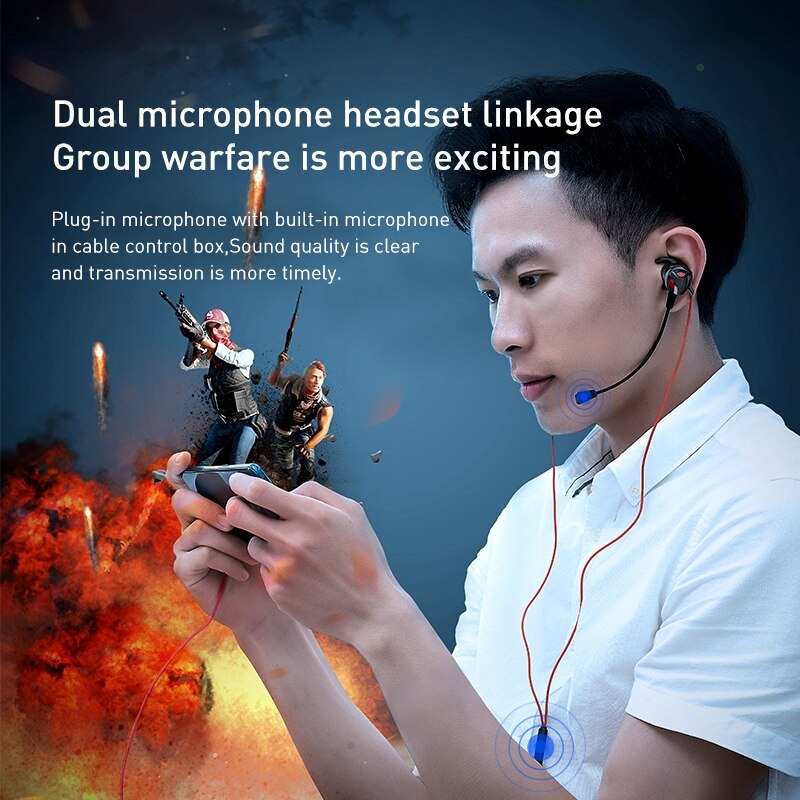 Tai Nghe Nhét Tai Chơi Game Chuyên Dụng Jack 3.5 mm H15 Dành Cho Game Thủ PUBG - Hàng Chính Hãng Baseus