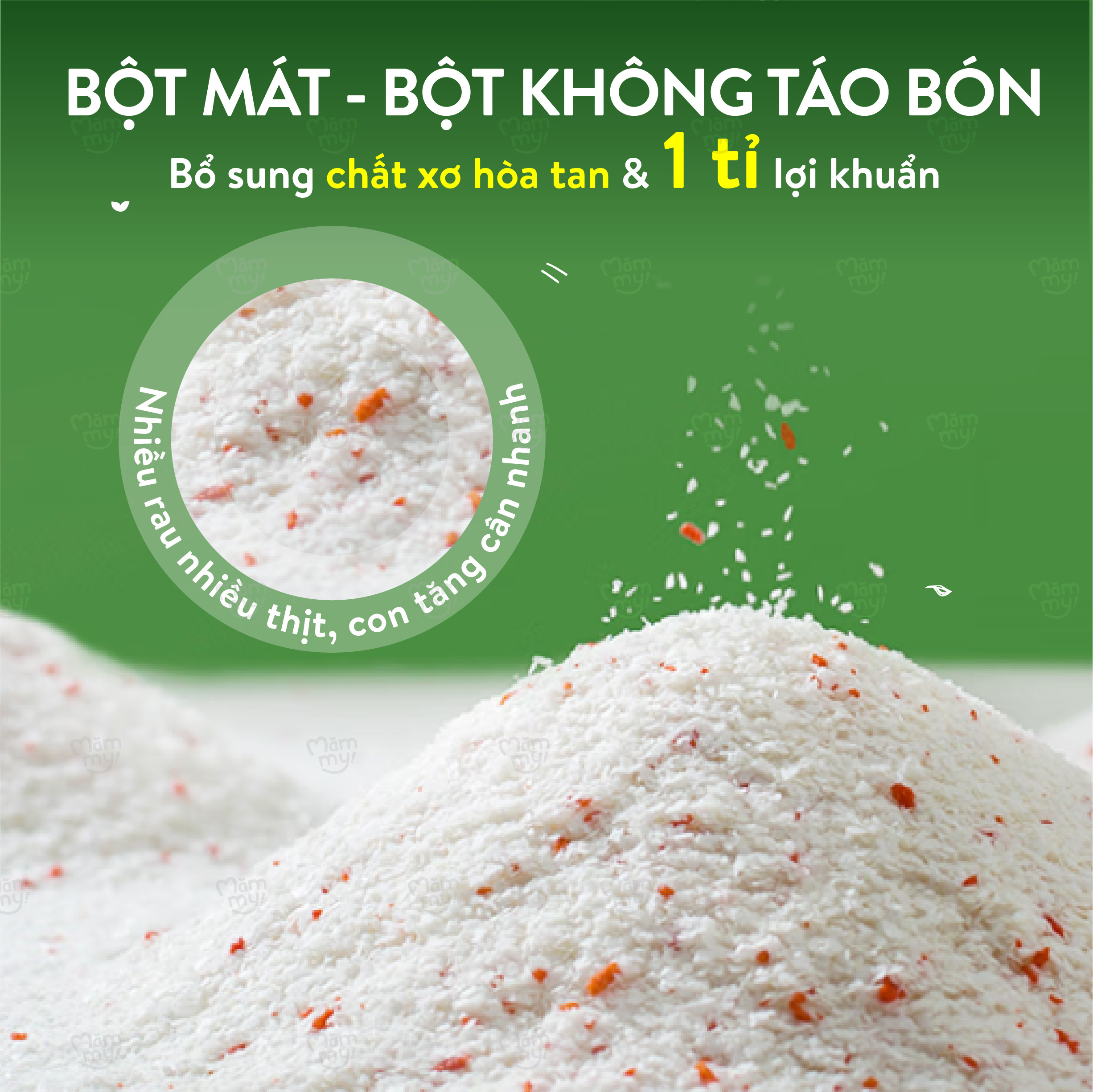 Bột ăn dặm thịt bò bí đỏ phô mai Mămmy bổ sung chất xơ hòa tan, sắt và kẽm cung cấp vitamin cho bé - 140gr