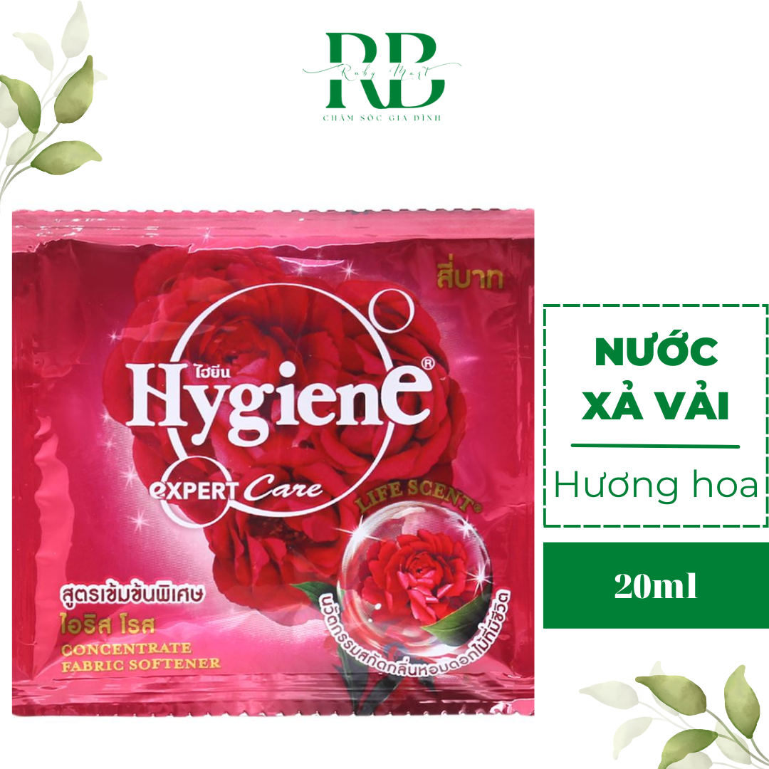 Nước Xả Vải Hygiene Thái Lan Đậm Đặc Thơm Lâu làm Mềm Vải Dùng Được Cho Quần Áo Trẻ Em Dây 12 Gói Được Chọn Màu