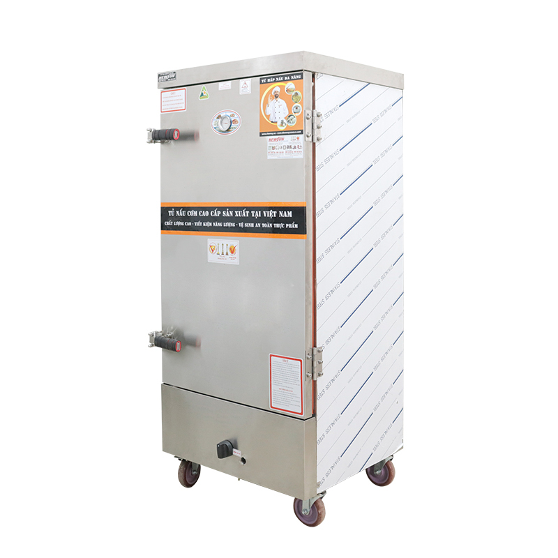 Tủ Nấu Cơm 60 Kg Gạo/ Mẻ Bằng Gas 12 Khay Inox 304 NEWSUN - Hàng Chính Hãng