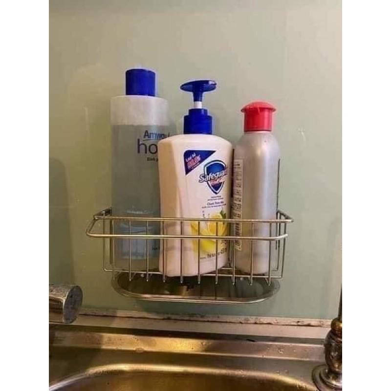 Kệ inox đựng giẻ rửa bát kèm khay hứng nước