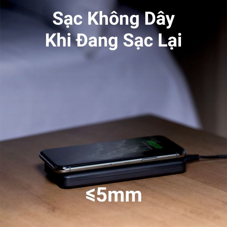 Pin Sạc Dự Phòng Không Dây Anker Wireless PowerCore 10000 mAh - A1615 - Hàng Chính Hãng