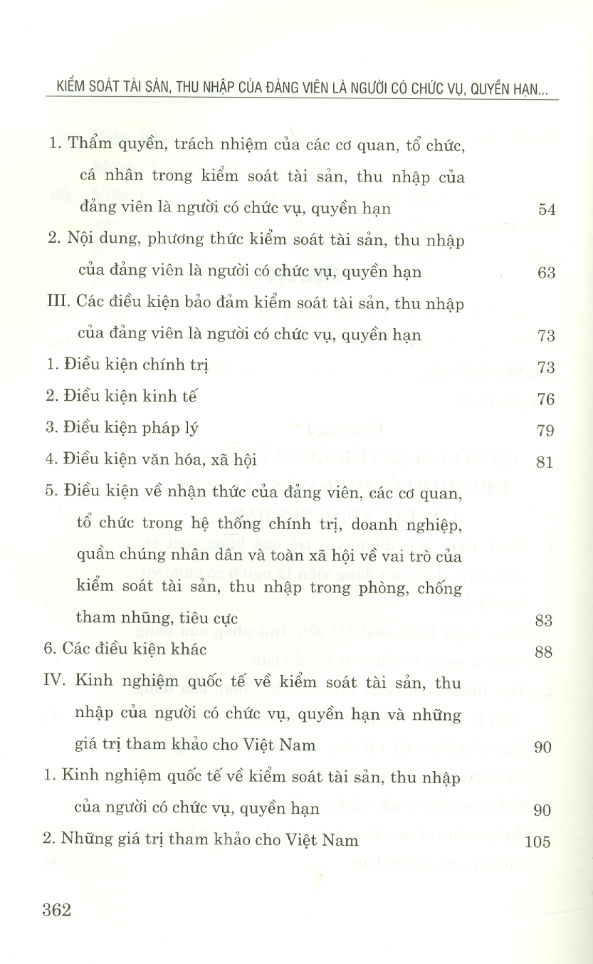 Kiểm Soát Tài Sản, Thu Nhập Của Đảng Viên Là Người Có Chức Vụ, Quyền Hạn Trong Bối Cảnh Mới Ở Việt Nam (Sách chuyên khảo)