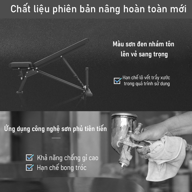 Ghế Tập Thể Hình Đa Năng LYSIN - Ghế Tập Tạ Tay Và Đẩy Ngực Tại Nhà, điều chỉnh linh hoạt 18 mức