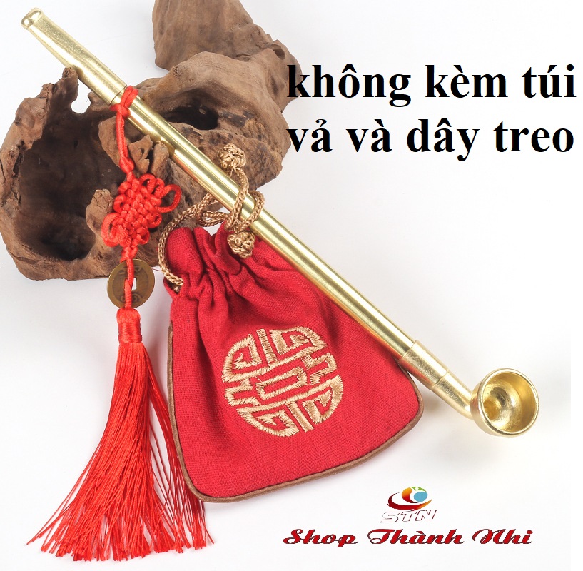 Tẩu thuốc dài hợp kim đồng Trung Hoa, kéo dài ra được đến 40 cm ( không kèm theo dây và túi vải)