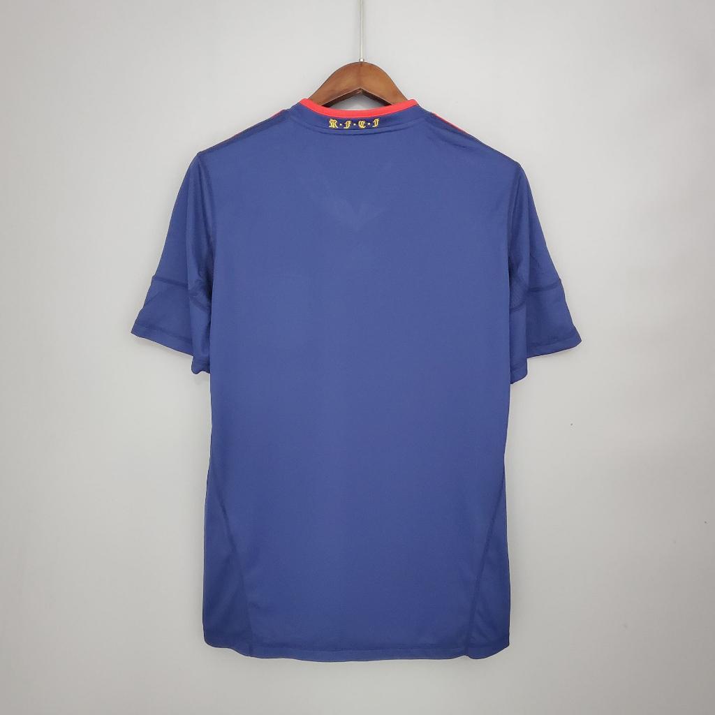 Áo Bóng Đá Retro Tuyển Tây Ban Nha 2010 - Sân Khách bản cao cấp vải Cotton Polyester