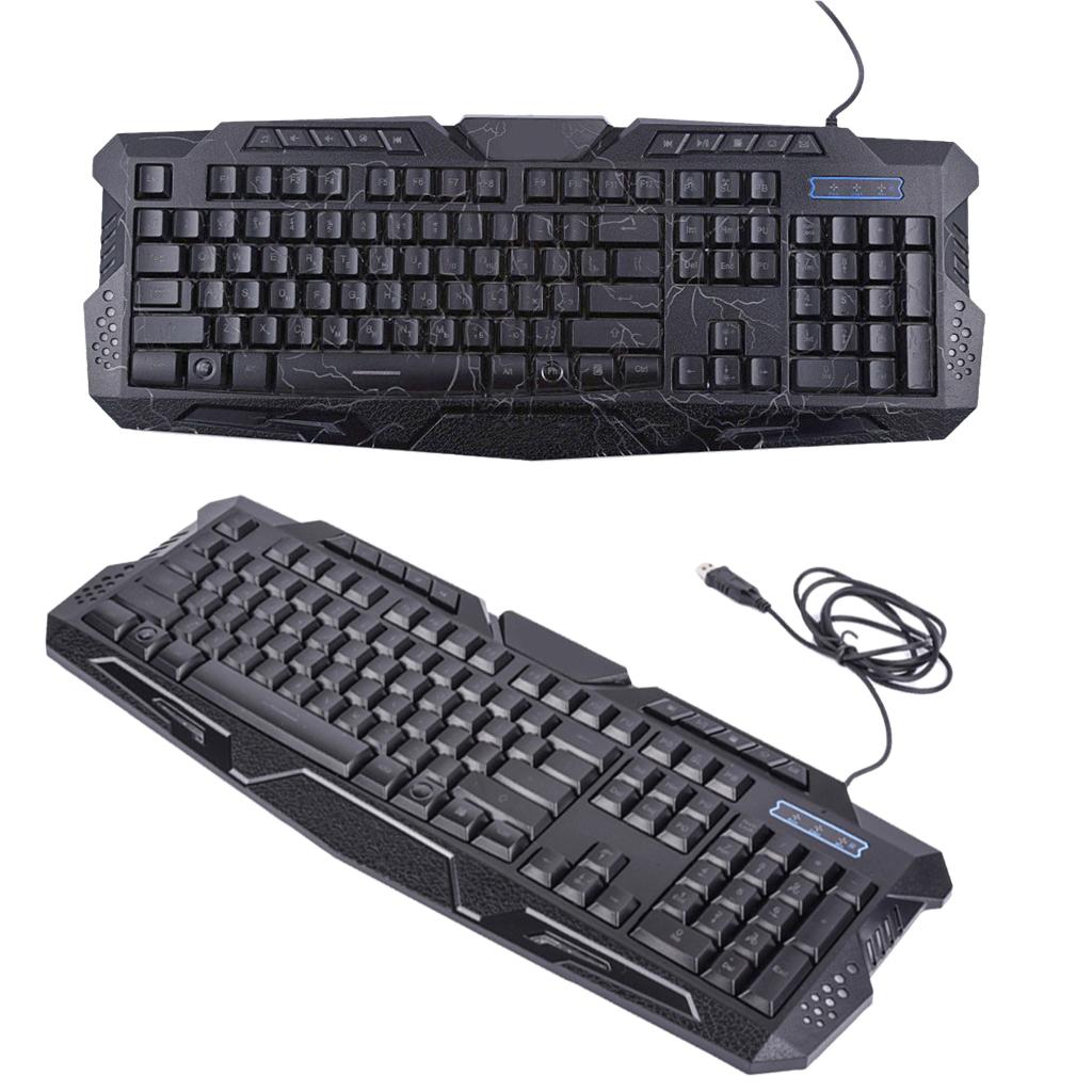 Gaming Keyboard, Backlit USB Wired Standard With 3 Ajustable Colors for Windows PC Gamer Desktop Computer