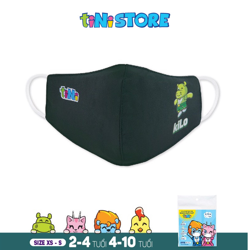 Khẩu trang vải sợi tre kháng khuẩn 3 lớp_size XS _Pack 1_màu Forest Green