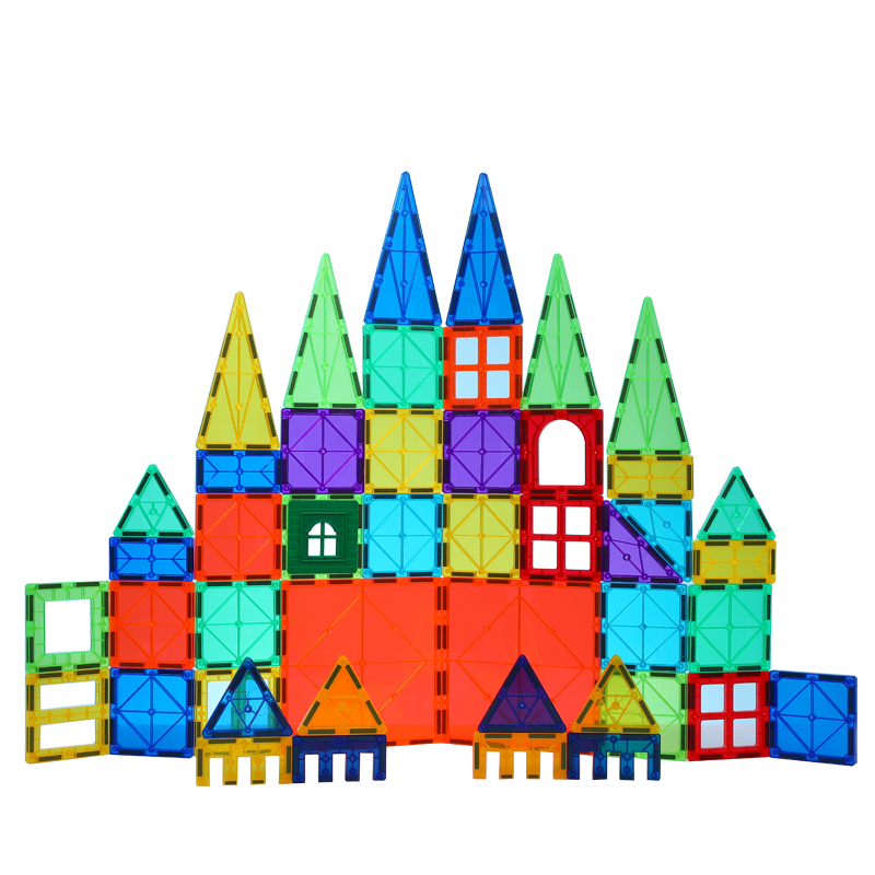 Bộ xếp hình nam châm cho bé 100 chi tiết Magnetic Building Tiles - đồ chơi giáo dục xếp hình sáng tạo, phát triển tư duy, trí thông minh cho bé