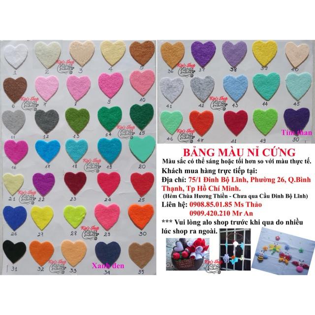 Vải nỉ cứng dùng làm đồ handmade kích thước 90cm x 90cm