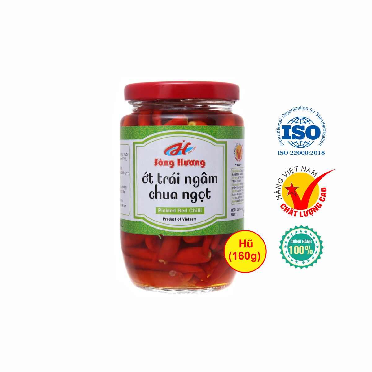 Ớt Ngâm Chua Ngọt Sông Hương Foods Hũ 160g