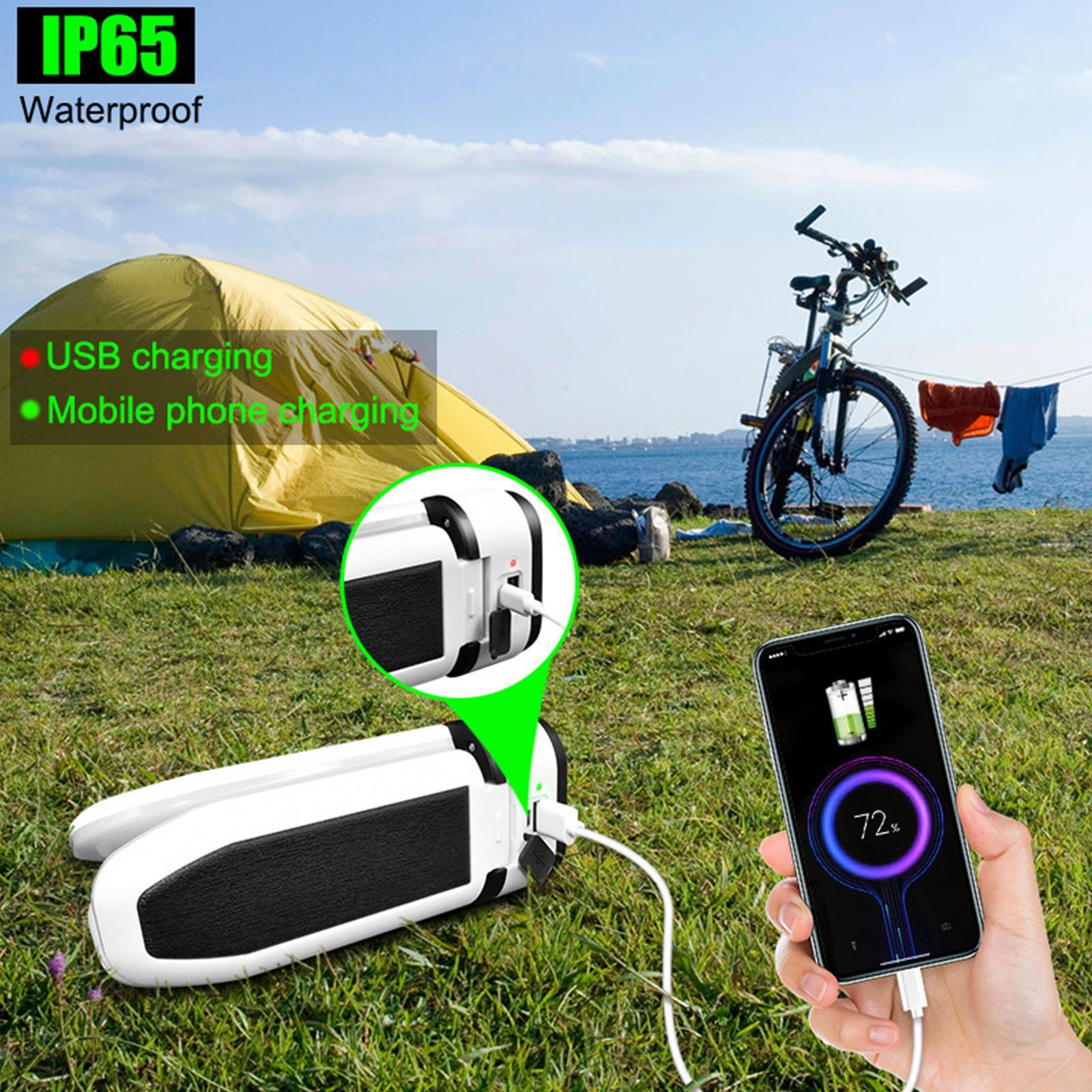 Camping Lantern Tent USB Solar Rechargeable LED Light Lamp for Yard Outage