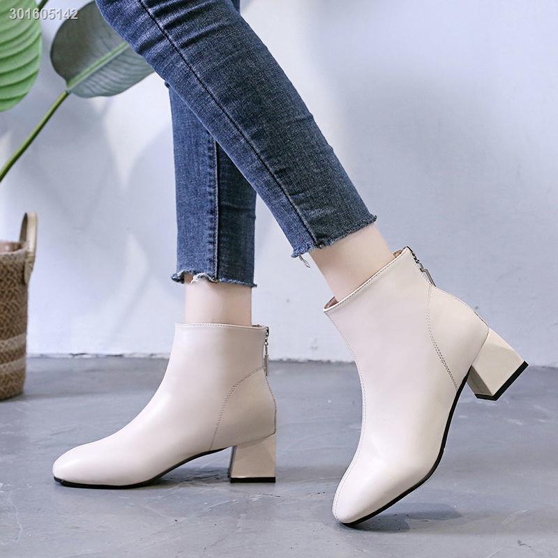 Giày Boot Cao Gót Cổ Thấp Thiết Kế Mới Thời Trang Mùa Thu Đông Dành Cho Nữ