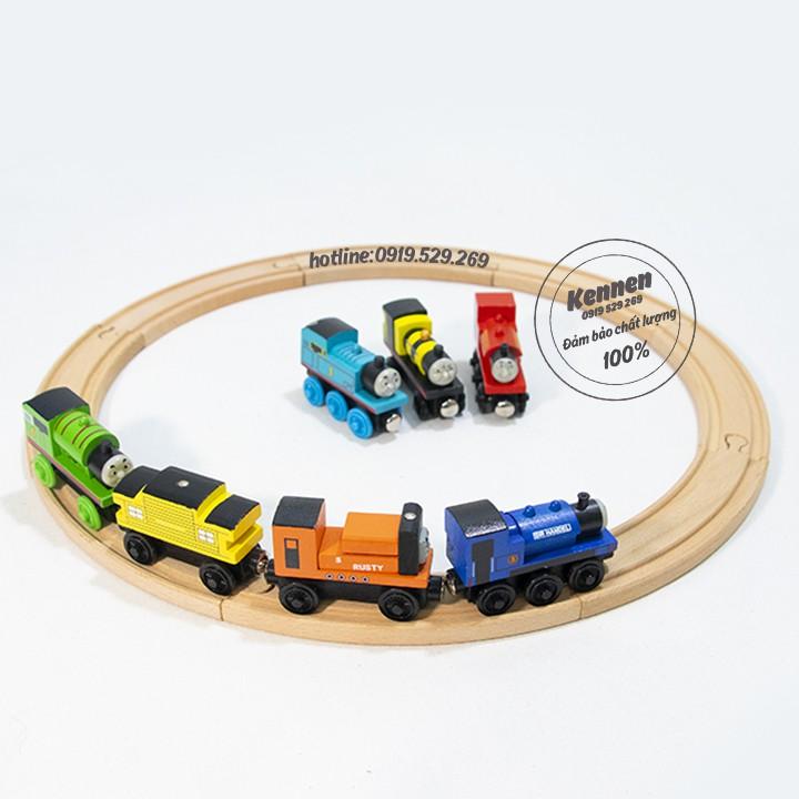 Đồ chơi lắp ráp mô hình xe lửa gỗ chạy được cho tàu Thomas