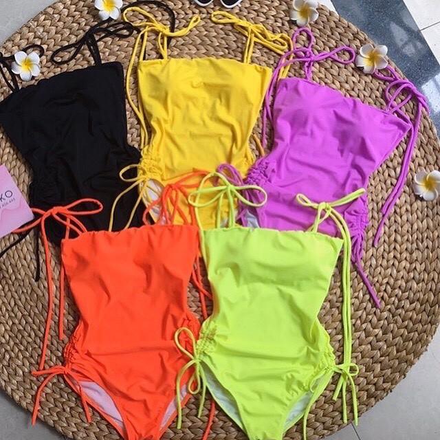 Bikini, Đồ Bơi Đi Biển Một Mảnh Thân Liền Hai Dây Rút Hông Secxy ODERI LT-095