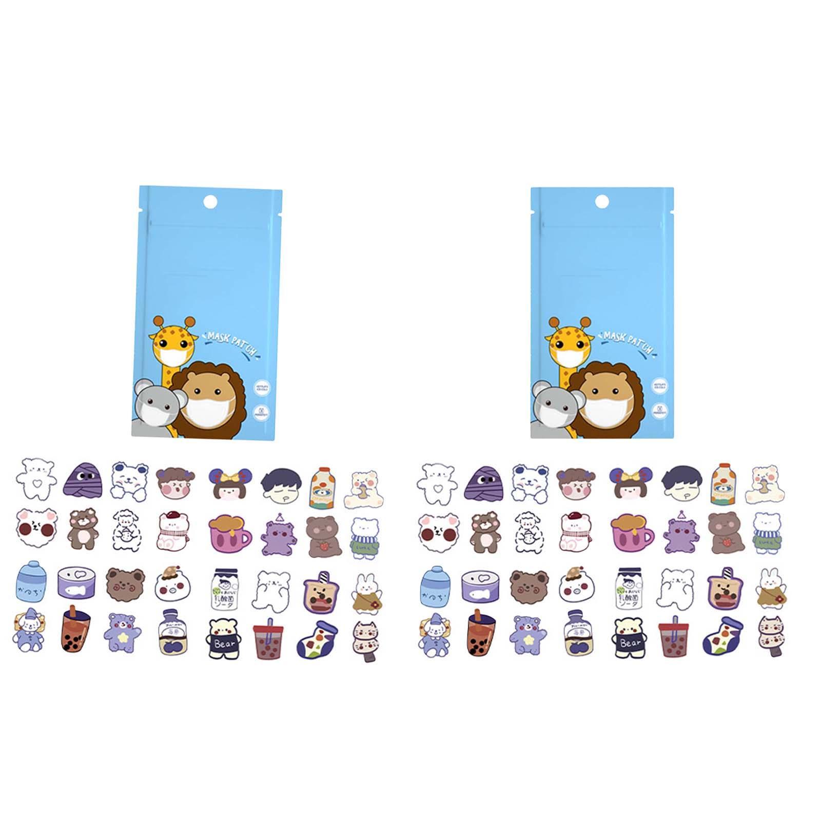 64Pcs Cartoon Fruit Scented Sticker for Face , Easy to Use for Kids